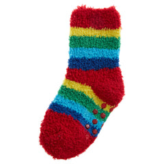 Baby Girls Fluffy Sherpa Fleece Slipper Socks with Non Slip Grippers Multi Coloured