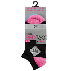 Womens Trainer Liners Black Assorted Low Cut Socks 3 Pairs