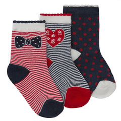 Baby Girls Scallop Edge Novelty Socks Red Stripe
