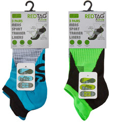 Mens Sports Trainer Liners Low Cut Socks - 3 Pairs