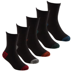 Boys Colourful Top & Heel Everyday Socks 5 Pairs - Dark Rust